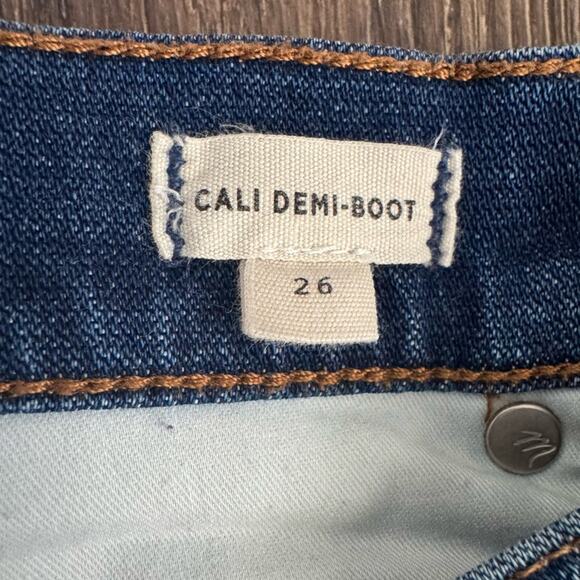 Madewell Cali Demi Boot Raw Hem Patchwork Jeans 26 - Picture 6 of 14